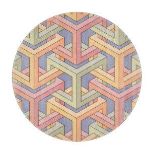 3D-Kuben, optische Illusion Muster. Schneidebrett
