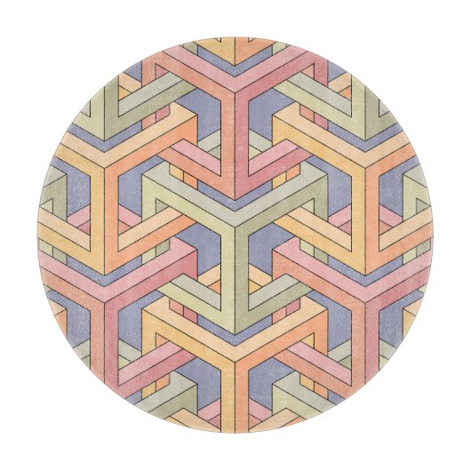 3D-Kuben, optische Illusion Muster. Schneidebrett (Vorderseite)