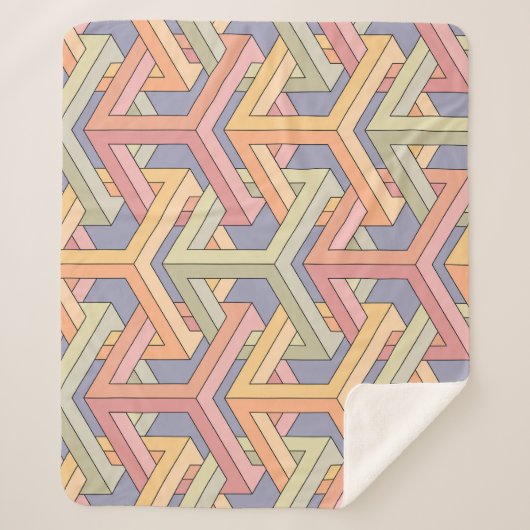 3D-Kuben, optische Illusion Muster. Sherpadecke (Vorderseite)