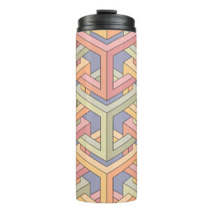 3D-Kuben, optische Illusion Muster. Thermosbecher