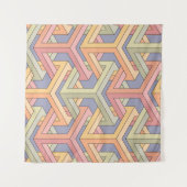 3D-Kuben, optische Illusion Muster. Wandteppich (Vorderseite (Horizontal))
