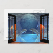 3D-Kunstdelphin Postkarte (Vorne/Hinten)