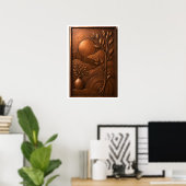 3D Kupfer-Metallbaum-Wandkunstposter Poster (Heimbüro)