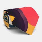 3D Lächeln Gesichter gelb farbiges Muster Krawatte (Gerollt)