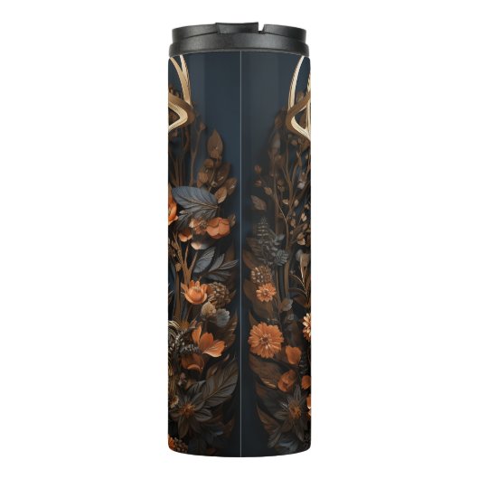 3d Large Antler Buck Deer Rustic Thermosbecher (Rückseite)