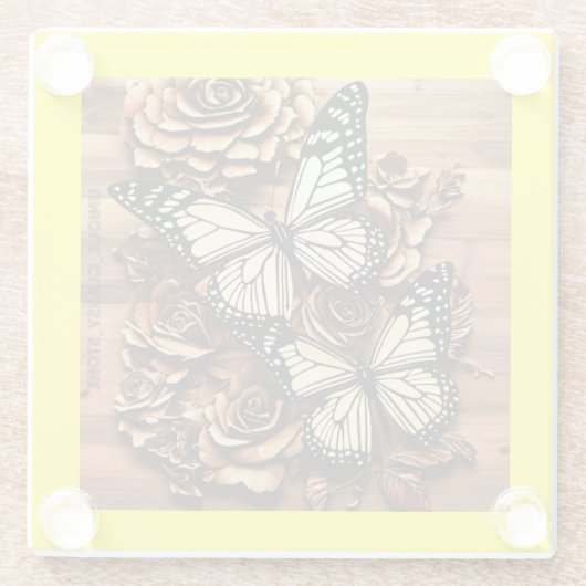 3D-Laser-Grabungsdesign Glasuntersetzer (Rückseite)