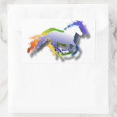 3D Laufende Pferde Rechteckiger Aufkleber (Tasche)