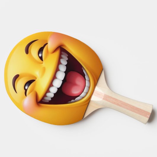 3D Laughing Yellow Emoji Ping Pong Paddle Tischtennis Schläger (Seitenansicht)