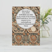 3D Layered Paper Cut Boho Wildflower Invite Einladung (Stehend Vorderseite)