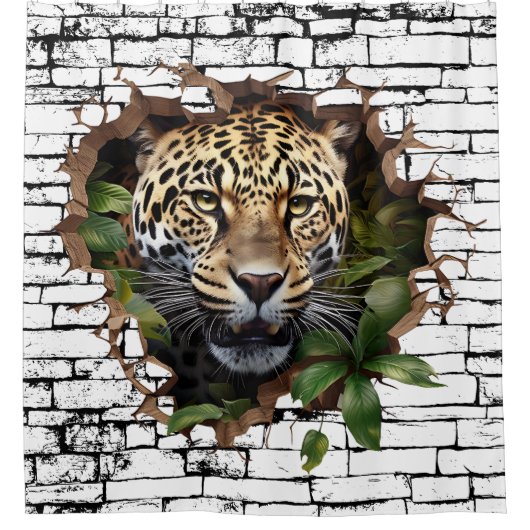 3D Leopard Mendrisiotto Duschvorhang (Vorderseite)