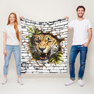 3D Leopard Mendrisiotto Fleecedecke
