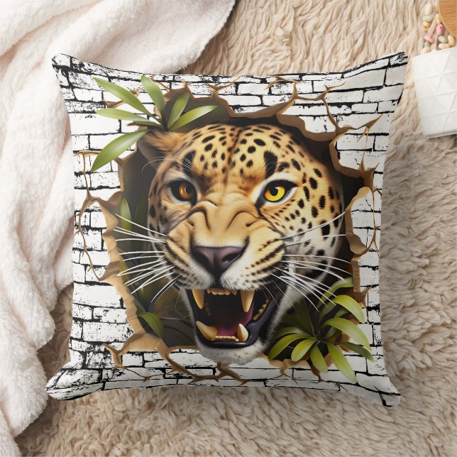 3D Leopard Mendrisiotto Kissen (Decke)