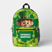 3D Leprechaun St. Patrick's Day Personalisiert Kid Bedruckter Rucksack (Vorderseite)