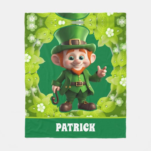3D Leprechaun St. Patrick's Day Personalisiert Kid Fleecedecke (Vorderseite)