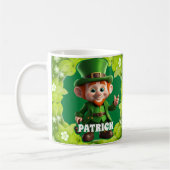 3D Leprechaun St. Patrick's Day Personalisiert Kid Kaffeetasse (Links)