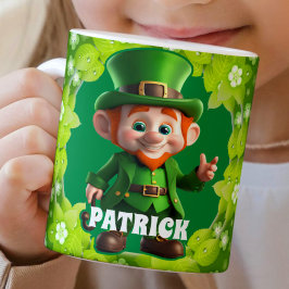 3D Leprechaun St. Patrick's Day Personalisiert Kid Kaffeetasse
