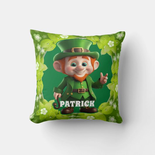 3D Leprechaun St. Patrick's Day Personalisiert Kid Kissen (Vorderseite)