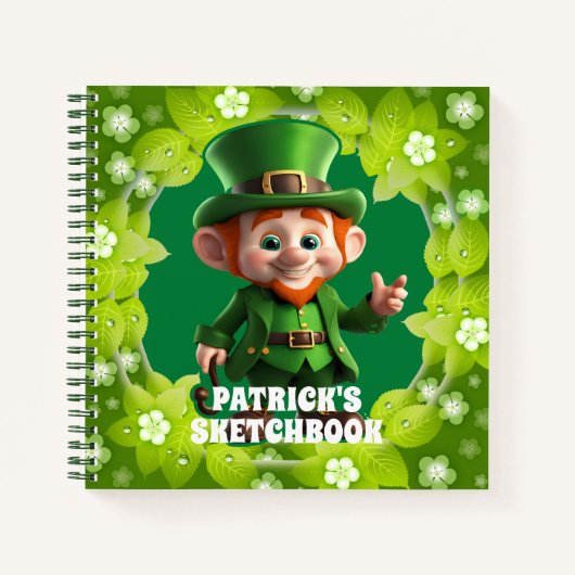 3D Leprechaun St. Patrick's Day Personalisiert Kid Notizblock (Vorderseite)