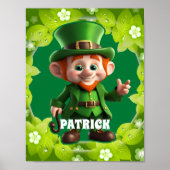 3D Leprechaun St. Patrick's Day Personalisiert Kid Poster (Vorne)