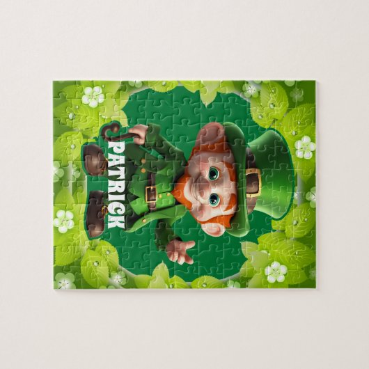 3D Leprechaun St. Patrick's Day Personalisiert Kid Puzzle (Horizontal)