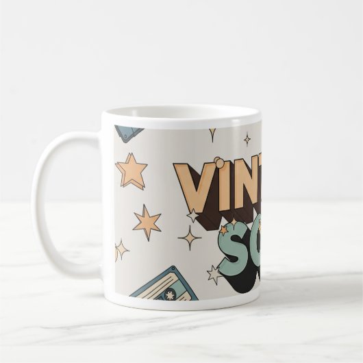 3D Lettering & Cassette Tape Design Kaffeetasse (Links)