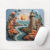3D-Leuchtturm und Bay Sunset Mousepad (Mit Mouse)