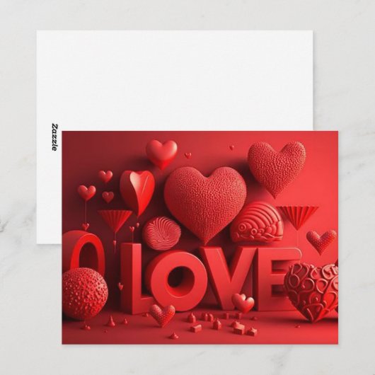 3D-LIEBE FEIERTAGSKARTE (Vorne/Hinten)