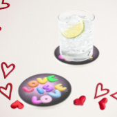 3D-Liebe ist Liebe-Regenbogen-Untersetzer Getränkeuntersetzer