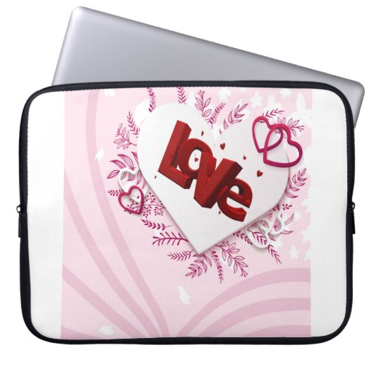 3D-Liebe Laptopschutzhülle (Vorderseite)