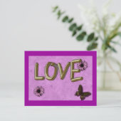 3D-Liebe Sie Gold Postkarte (Stehend Vorderseite)