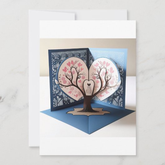3D Liebe Tree Wedding Card Einladung (Vorderseite)
