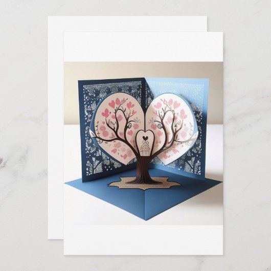 3D Liebe Tree Wedding Card Einladung (Vorne/Hinten)
