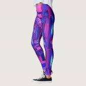 "3D Lila & Blue Geo Leggings: Futuristic Design" Leggings (Links)