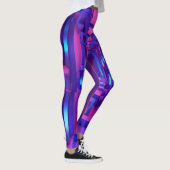 "3D Lila & Blue Geo Leggings: Futuristic Design" Leggings (Rechts)