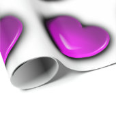 3D Lila Hearts Valentinstag Hochzeitsgeschenk Wrap Geschenkpapier (Rolleneckpunkt)