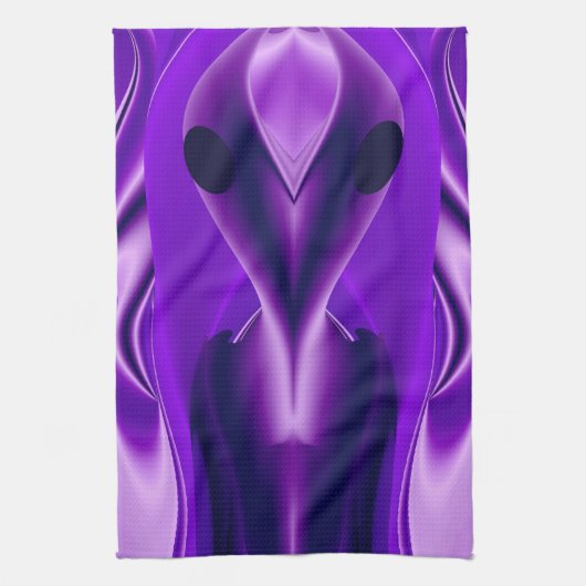 3D Lila Regenbogenträume , Alien Geschirrtuch (Vertikal)