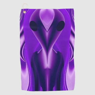 3D Lila Regenbogenträume , Alien Golfhandtuch