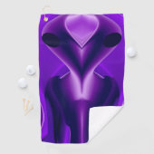 3D Lila Regenbogenträume , Alien Golfhandtuch (Insitu)