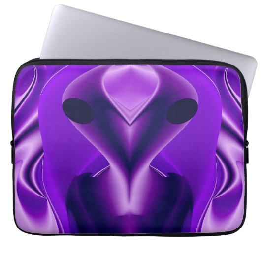 3D Lila Regenbogenträume , Alien Laptopschutzhülle (Vorderseite)