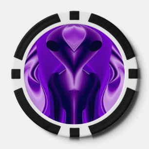 3D Lila Regenbogenträume , Alien Pokerchips