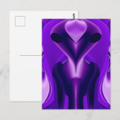 3D Lila Regenbogenträume , Alien Postkarte (Vorne/Hinten)