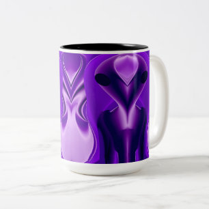 3D Lila Regenbogenträume , Alien Zweifarbige Tasse