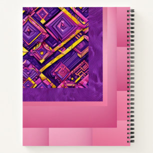3D-Lila, rosa und gelb geometrisches Notebook Notizblock