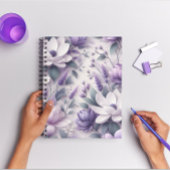 3D Lila Wisteria Floral Pattern Spiral Notebook Notizblock
