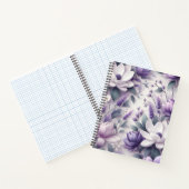 3D Lila Wisteria Floral Pattern Spiral Notebook Notizblock (Innenseite)