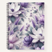 3D Lila Wisteria Floral Pattern Spiral Notebook Notizblock (Vorderseite)