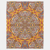 3D Lion Optical Illusion Geometric Mandala Fleecedecke (Vorderseite)