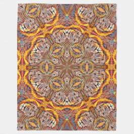 3D Lion Optical Illusion Geometric Mandala Fleecedecke