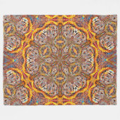 3D Lion Optical Illusion Geometric Mandala Fleecedecke (Vorderseite (Horizontal))