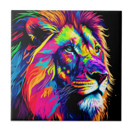 3d Lion Portrait Digitale Kunst Fliese